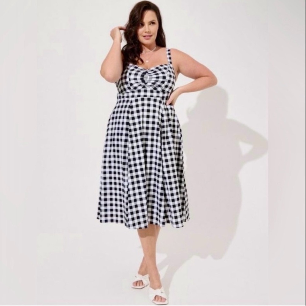Torrid Sweetheart Poplin Midi Dress size 0/L/12